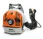 Orange and white Stihl backpack blower