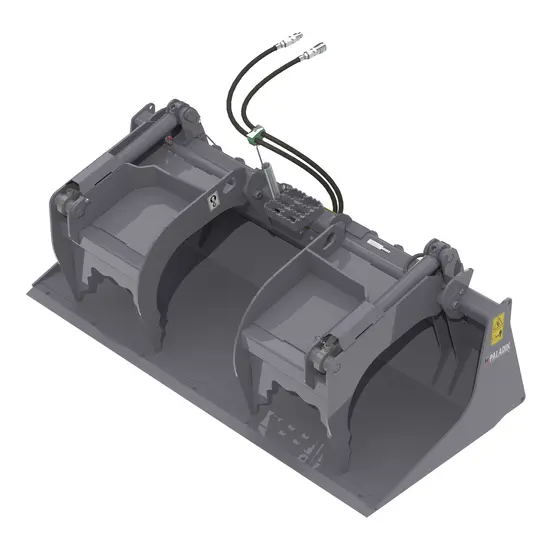 Gray Paladin Grapple Bucket Attachment for Skid Steer